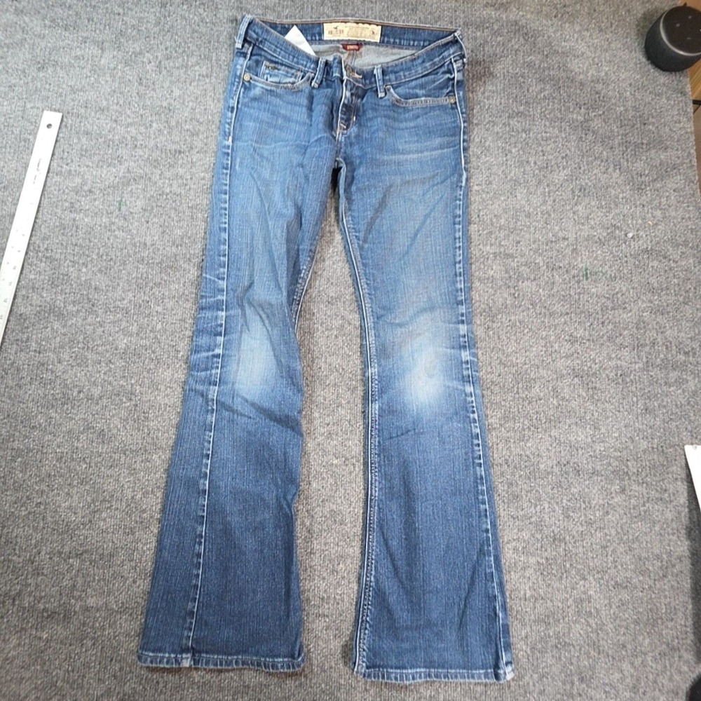 Hollister Jeans Juniors 3 Blue Medium Wash Bootcut Distressed Stretch 30x29.5